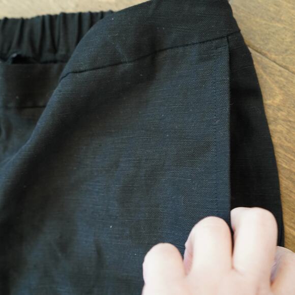 Eileen Fisher Pants Womens Small Black Solid Wide‎ Leg Flat Front Lightweight - Picture 7 of 9